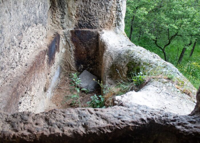 Stone wine press in the village of Tschatschkari