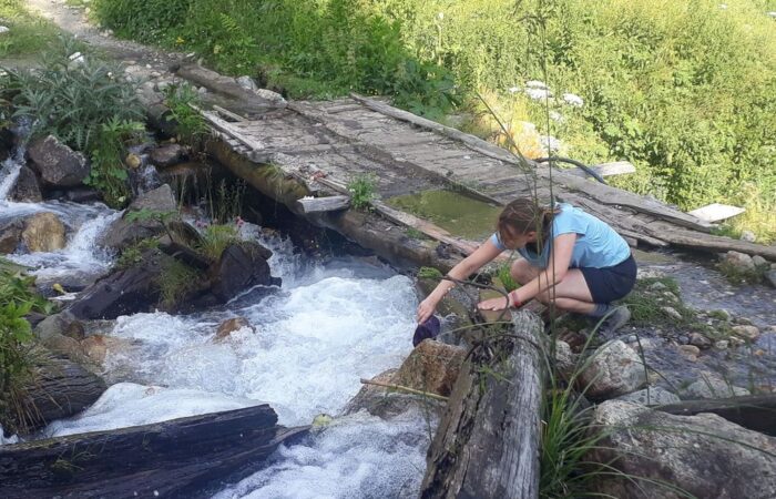 Water refill during the hiking from Mestia to Ushguli