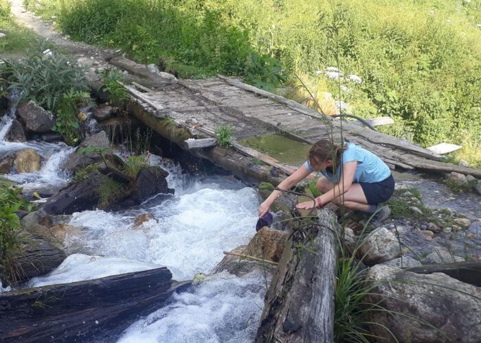Water refill during the hiking from Mestia to Ushguli