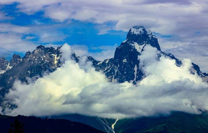 Clouds near Ushba in Mestia