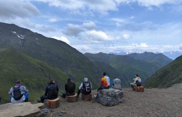 Tourists on the Abano Pass