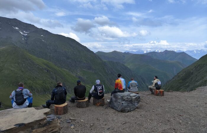 Toursiten auf dem Abano Pass