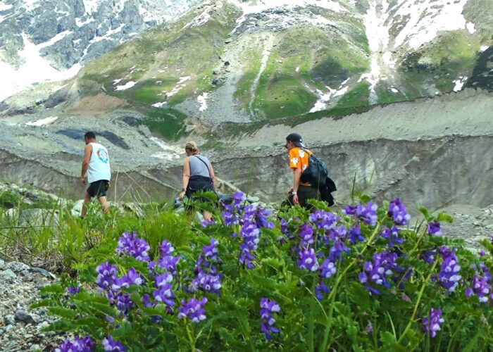 At Shkhara Glacier - Family Trip in georgia